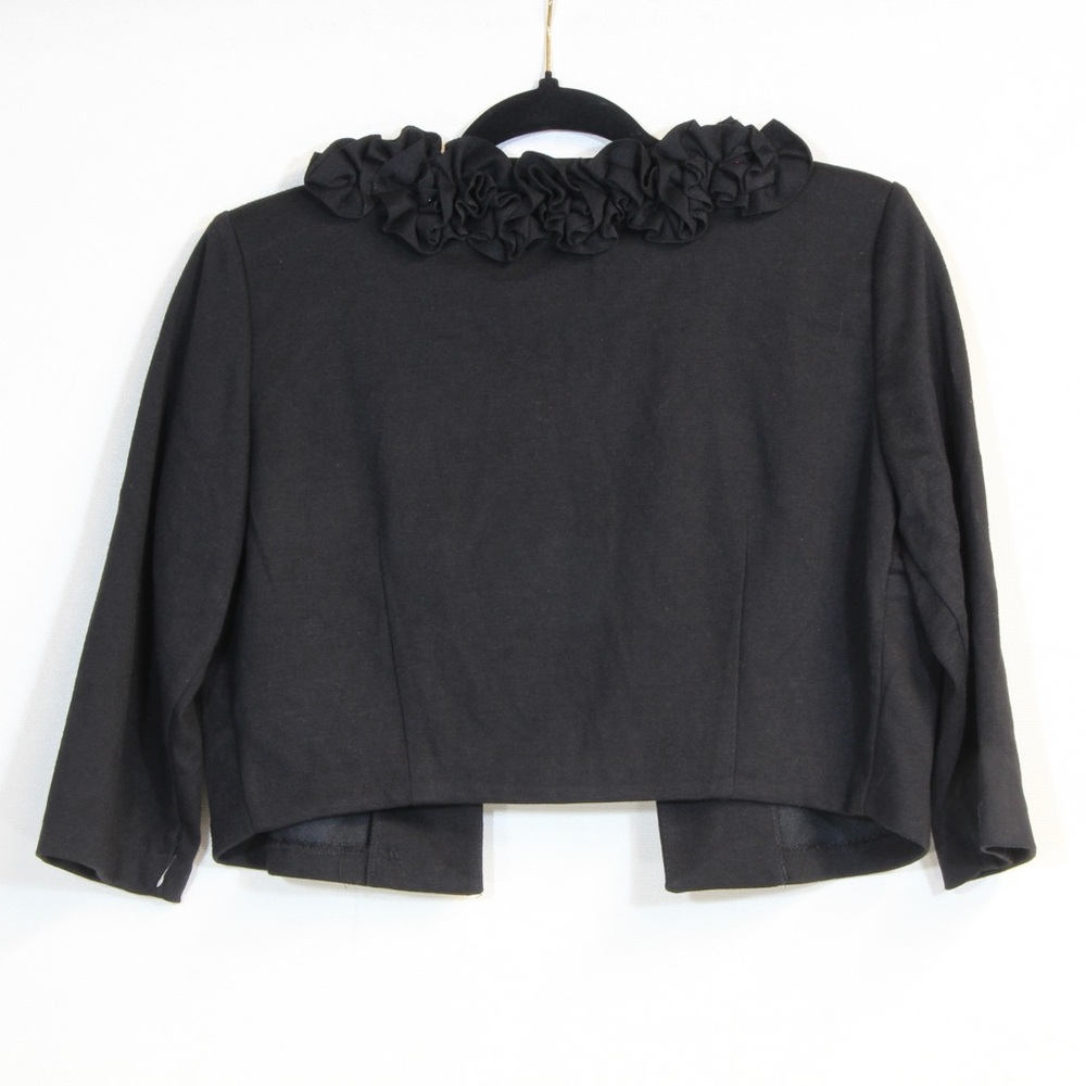 Julian Taylor Women's Black Ruffled Lightweight Open Front Bolero Blazer… - Picture 4 of 4